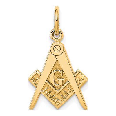 14K Yellow Gold Masonic Symbol Pendant