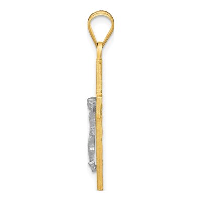 14K Two-Tone Gold Filigree Crucifix Pendant – view 3