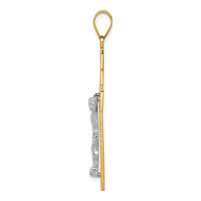 14K Two-Tone Gold Filigree Crucifix Pendant – view 3
