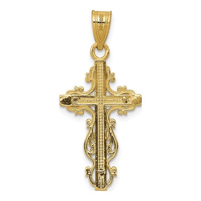 14K Two-Tone Gold Small Crucifix Pendant – view 5