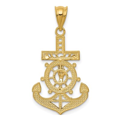 14K Yellow Gold Mariners Crucifix Pendant – view 5