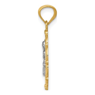 14K Yellow Gold Mother Holding Baby Pendant – view 3