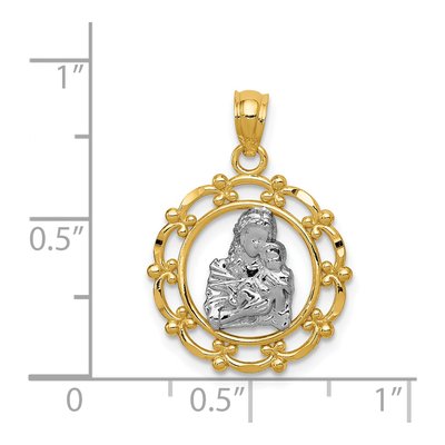 14K Yellow Gold Mother Holding Baby Pendant – view 4