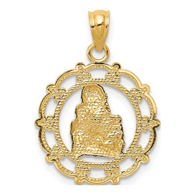 14K Yellow Gold Mother Holding Baby Pendant – view 5