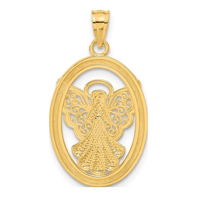 14K Yellow Gold Filigree Angel Pendant – view 4