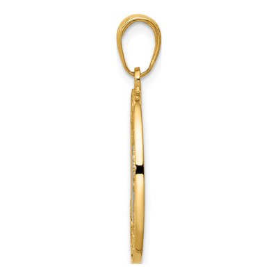 14K Yellow Gold Reversible Guardian Angel Prayer Pendant – view 3