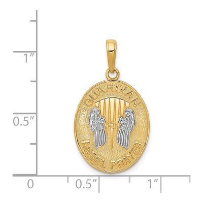 14K Yellow Gold Reversible Guardian Angel Prayer Pendant – view 5