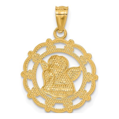 14K Yellow Gold Cherub Pendant – view 4