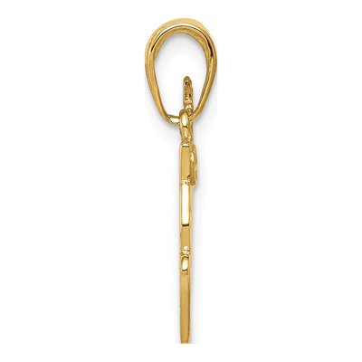 14K Yellow Gold Bible Praying Hands Cross Pendant – view 3