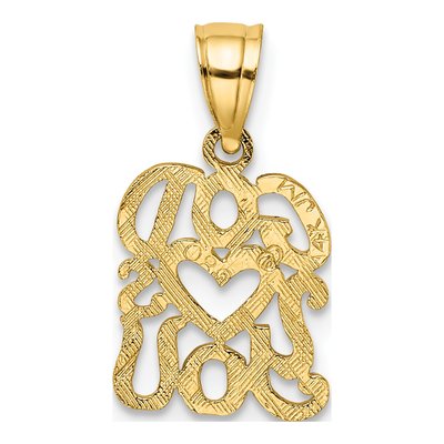 14K Yellow Gold GOD Hearts YOU Pendant – view 5