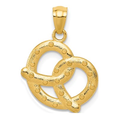 14K Yellow Gold Pretzel Pendant
