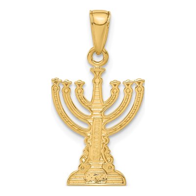 14K Yellow Gold Menorah Pendant – view 4