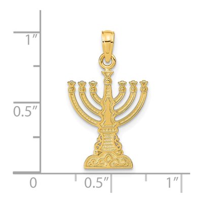 14K Yellow Gold Menorah Pendant – view 5