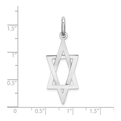 14K White Gold Star of David Charm – view 4