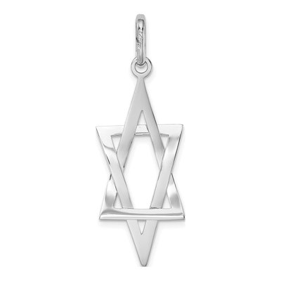 14K White Gold Star of David Charm – view 5