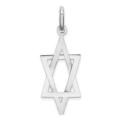14K White Gold Star of David Charm