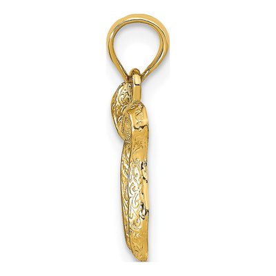14K Yellow Gold Textured Chai Pendant – view 3