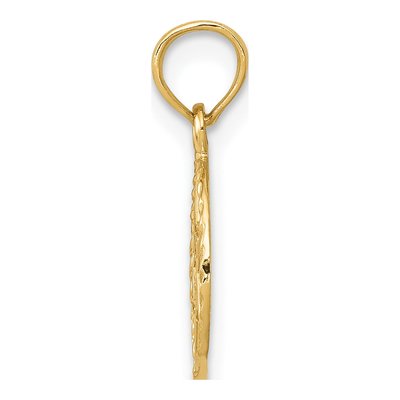 14K Yellow Gold Star of David Circle Pendant – view 3