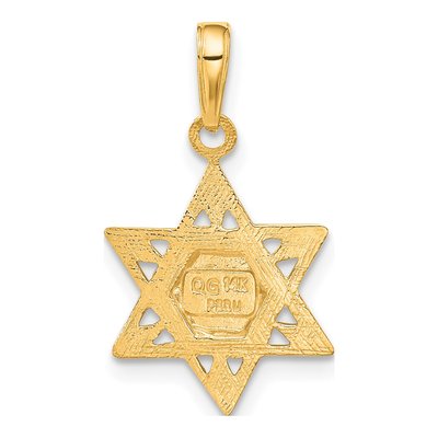 14K Yellow Gold Star of David Tablets Pendant – view 4