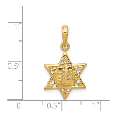 14K Yellow Gold Star of David Tablets Pendant – view 5