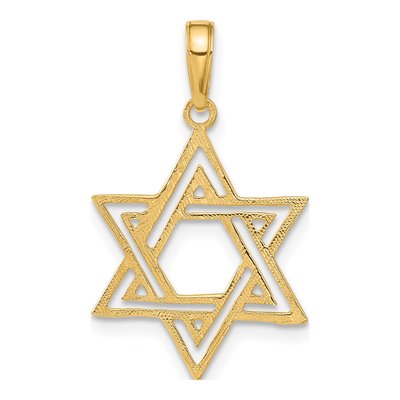 14K Yellow Gold Star of David Pendant – view 4