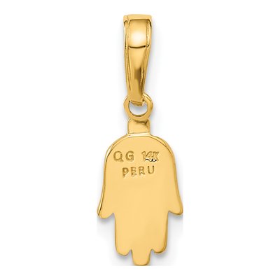 14K Yellow Gold Small Hamsa Pendant – view 4