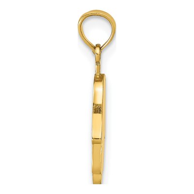 14K Yellow Gold Large Hamsa Pendant – view 3