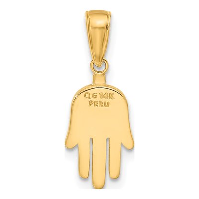 14K Yellow Gold Large Hamsa Pendant – view 4