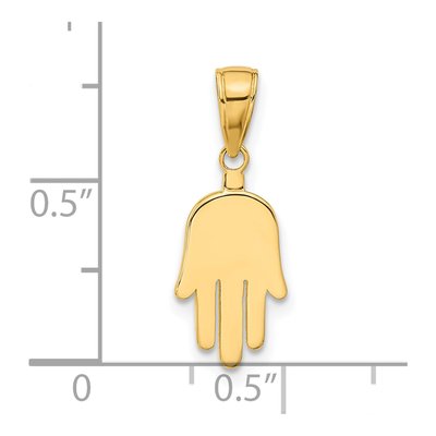 14K Yellow Gold Large Hamsa Pendant – view 5
