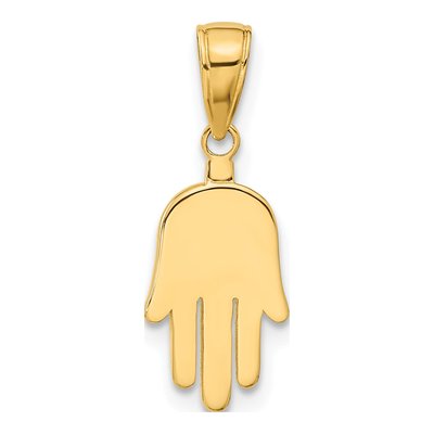 14K Yellow Gold Large Hamsa Pendant