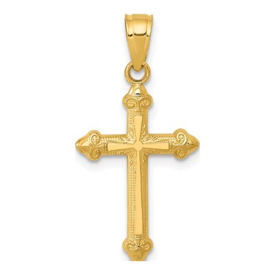 14K Yellow Gold Passion Cross Pendant