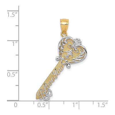14K Yellow Gold I LOVE YOU Fleur de Lis Charm – view 5