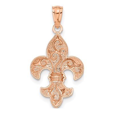 14K Rose Gold Fleur de Lis Pendant – view 4