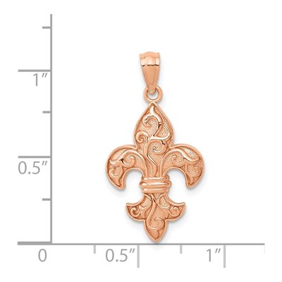 14K Rose Gold Fleur de Lis Pendant – view 5