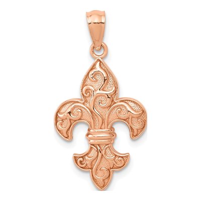 14K Rose Gold Fleur de Lis Pendant