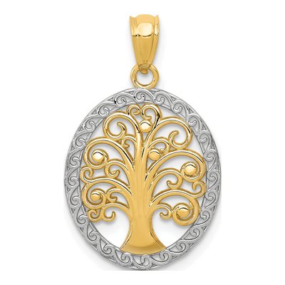 14K Yellow Gold Tree of Life Pendant