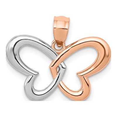 14K Rose Gold Butterfly Pendant