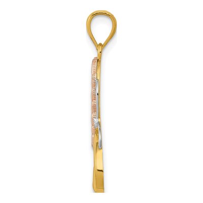 14K Two-Tone Gold Butterfly Pendant – view 3