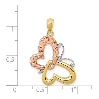 14K Two-Tone Gold Butterfly Pendant – view 5