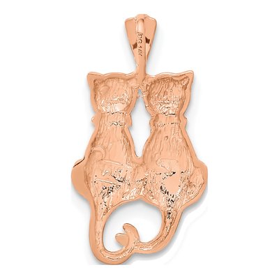 14K Rose Gold Two Sitting Cats Pendant – view 4