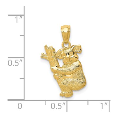 14K Yellow Gold Textured Koala Pendant – view 5