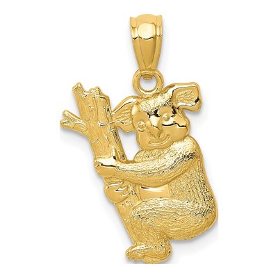 14K Yellow Gold Textured Koala Pendant