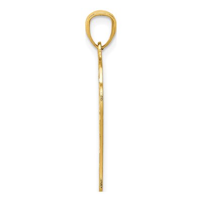 14K Yellow Gold Diamond-Cut Basketball Hoop Pendant – view 3