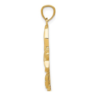 14K Yellow Gold Ice Skater Pendant – view 3