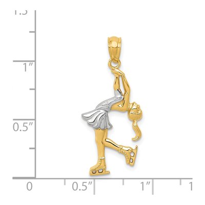 14K Yellow Gold Ice Skater Pendant – view 5