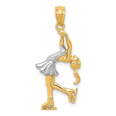 14K Yellow Gold Ice Skater Pendant