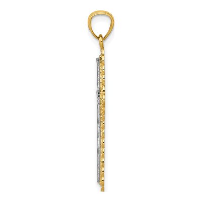 14K Yellow Gold Diamond-Cut Cross Pendant – view 3