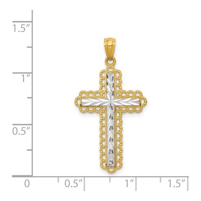 14K Yellow Gold Diamond-Cut Cross Pendant – view 5