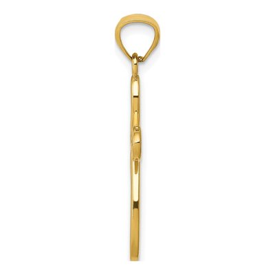 14K Yellow Gold Ribbon Cross Pendant – view 3