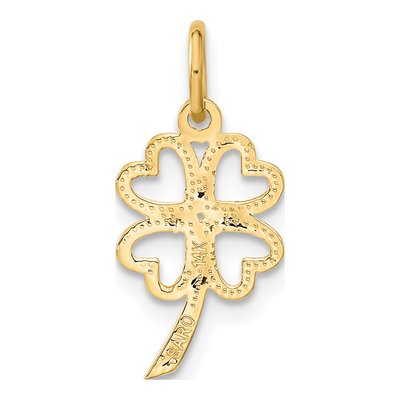 14K Yellow Gold Leaf Clover Pendant – view 4